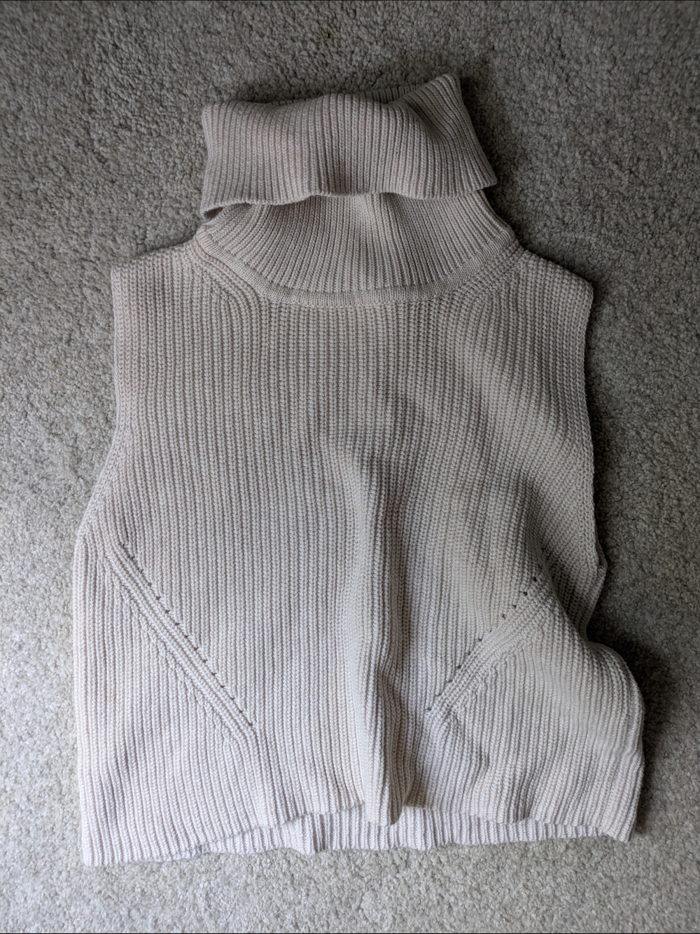 French Connection Cream Sleeveless Turtleneck